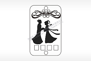 爱情牛郎织女填字汽车挂件AI8.0格式激光打标文件通用矢量图