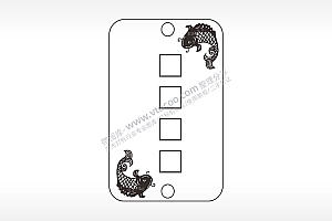 锦鲤好运填字汽车挂件AI8.0格式激光打标文件通用矢量图