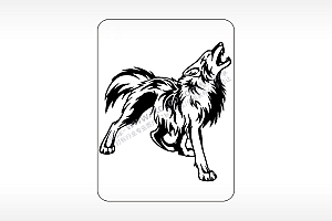 狼咆哮动物飞禽走兽AI8.0格式激光打标文件通用矢量图