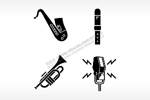 乐器笛子萨克斯小号日常生活大全AI8.0格式激光打标文件通用矢量图