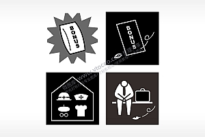 奖金工作职业日常生活大全AI8.0格式激光打标文件通用矢量图