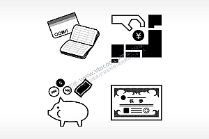 银行存钱罐存折日常生活大全AI8.0格式激光打标文件通用矢量图