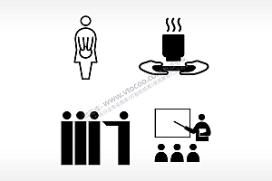 服务员端茶演讲日常生活大全AI8.0格式激光打标文件通用矢量图