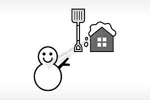 下雪堆雪人雪屋日常生活大全AI8.0格式激光打标文件通用矢量图