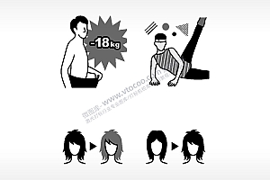 暴瘦18kg瑜伽发型日常生活大全AI8.0格式激光打标文件通用矢量图