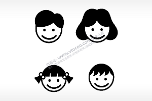 男孩女孩儿童日常生活大全AI8.0格式激光打标文件通用矢量图