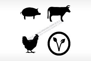 鸡猪牛草日常生活大全AI8.0格式激光打标文件通用矢量图