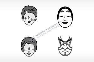 麻子脸面具日常生活大全AI8.0格式激光打标文件通用矢量图