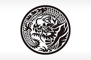 中国龙神龙游戏硬币园项链AI8.0格式激光打标文件通用矢量图