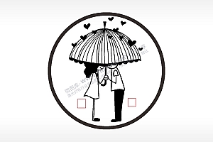 雨伞爱心情侣爱情填字游戏硬币园项链