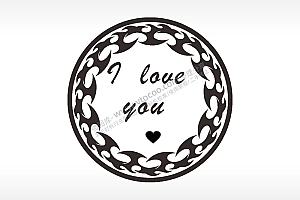 我爱你ILOVEYOU爱心游戏硬币园项链AI8.0格式激光打标文件通用矢量图