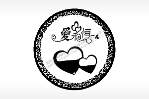 爱永恒爱心游戏硬币园项链AI8.0格式激光打标文件通用矢量图