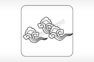 如意祥云波浪好运吉祥喜庆幸福AI8.0格式激光打标文件通用矢量图