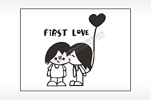 first love初恋笔记本矢量AI8.0格式激光打标文件通用矢量图