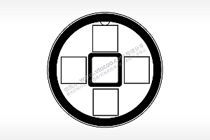 填字正方形古代钱币铜币AI8.0格式激光打标文件通用矢量图