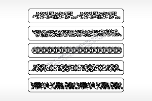花朵花瓣藤蔓铜钱长条花边框AI8.0格式激光打标文件通用矢量图