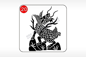 升官发财麒麟貔貅神兽图腾AI8.0格式激光打标文件通用矢量图