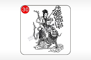 麒麟送子送福麒麟貔貅神兽图腾AI8.0格式激光打标文件通用矢量图
