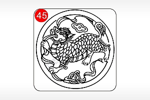 招财纳福麒麟貔貅神兽图腾AI8.0格式激光打标文件通用矢量图