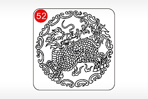 富贵吉祥麒麟貔貅神兽图腾AI8.0格式激光打标文件通用矢量图